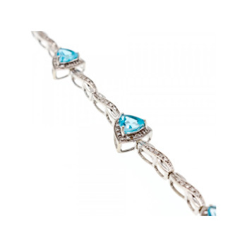 925 STERLING SILVER BLUE TOPAZ BRACELET SIZE 7 IN