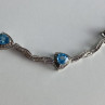 925 Sterling Silver Blue Topaz Bracelet Size 7 IN