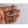 925 STERLING SILVER BLUE TOPAZ BRACELET SIZE 7 IN