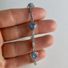 925 Sterling Silver Blue Topaz Bracelet Size 7 IN