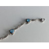925 STERLING SILVER BLUE TOPAZ BRACELET SIZE 7 IN