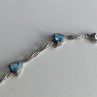 925 Sterling Silver Blue Topaz Bracelet Size 7 IN