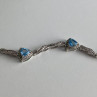925 Sterling Silver Blue Topaz Bracelet Size 7 IN