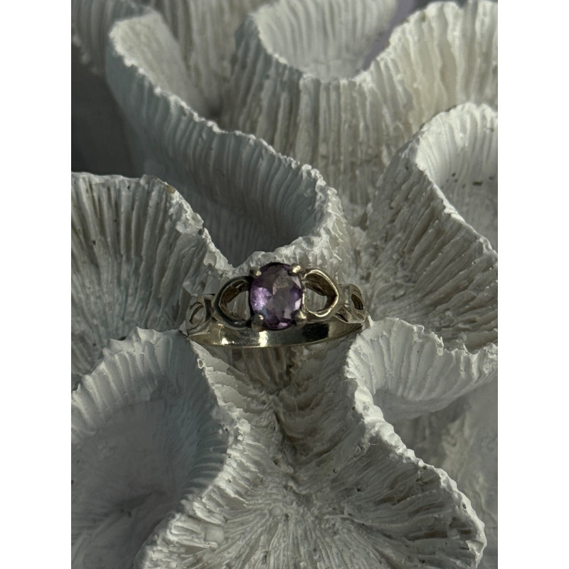 925 Sterling Silver Amethyst Ring Size 9.5