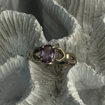 925 Sterling Silver Amethyst Ring Size 9.5