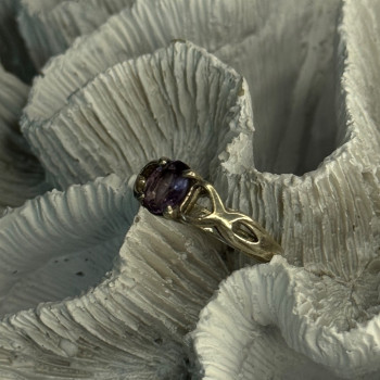 925 Sterling Silver Amethyst Ring Size 9.5