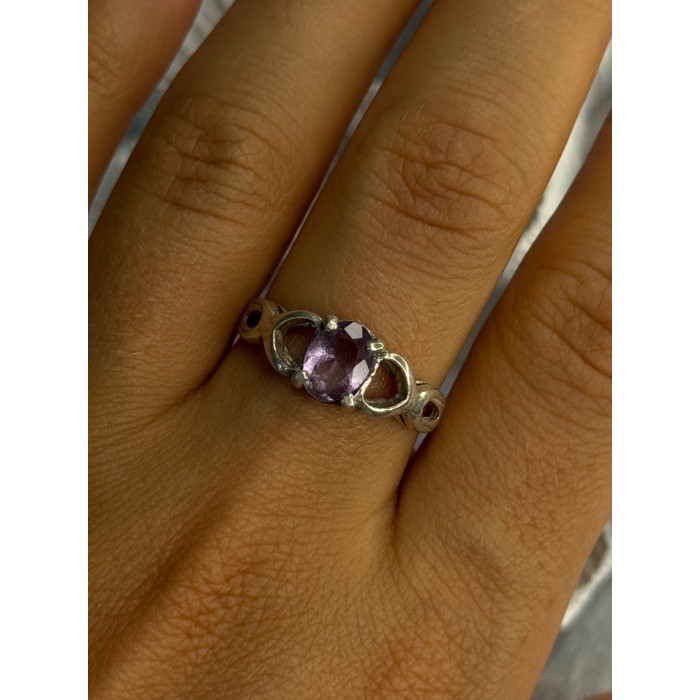 925 Sterling Silver Amethyst Ring Size 9.5