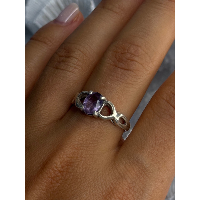 925 Sterling Silver Amethyst Ring Size 9.5