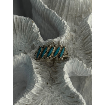 Vintage 925 Sterling Silver Turquoise Ring Size 6