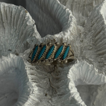 Vintage 925 Sterling Silver Turquoise Ring Size 6