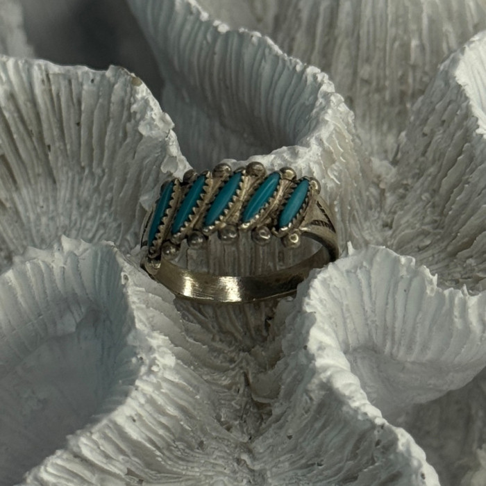 Vintage 925 Sterling Silver Turquoise Ring Size 6