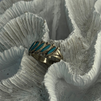 Vintage 925 Sterling Silver Turquoise Ring Size 6