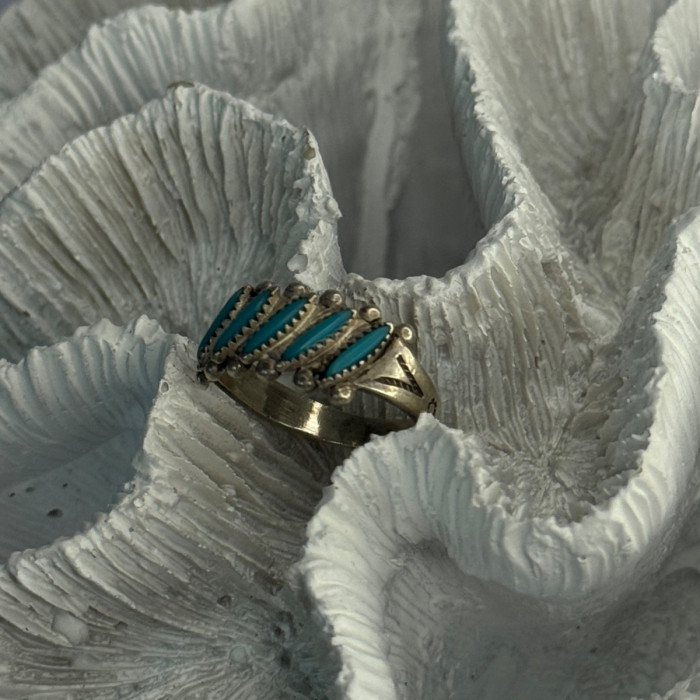 Vintage 925 Sterling Silver Turquoise Ring Size 6