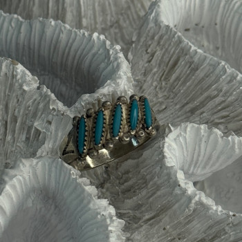 Vintage 925 Sterling Silver Turquoise Ring Size 6