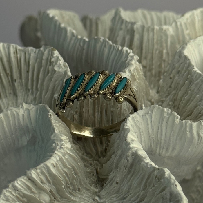 Vintage 925 Sterling Silver Turquoise Ring Size 6