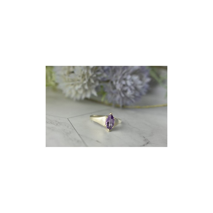 925 Sterling Silver Amethyst Ring Size 8