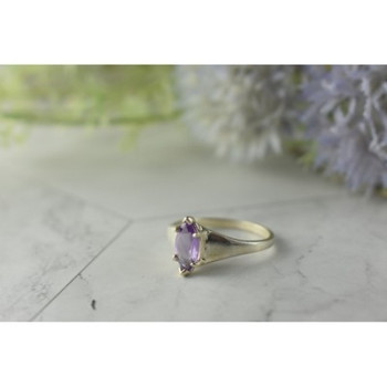 925 Sterling Silver Amethyst Ring Size 8