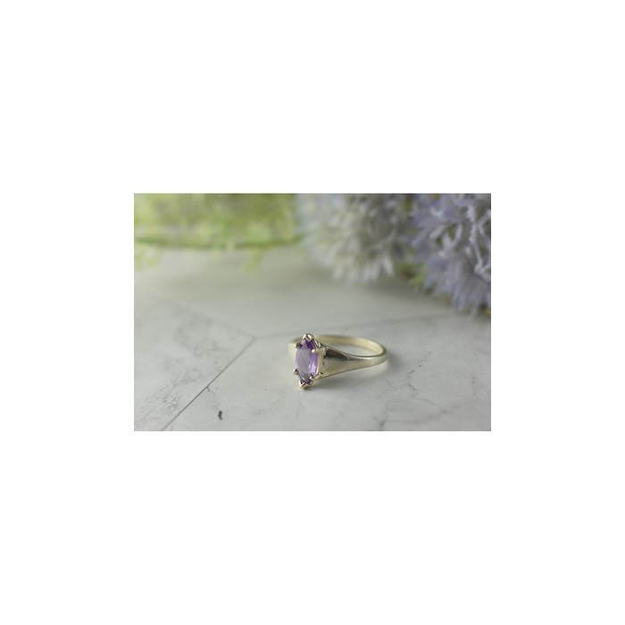 925 Sterling Silver Amethyst Ring Size 8