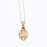 14K Yellow Gold Opal & Diamond Chain With Pendant