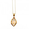 14K Yellow Gold Opal & Diamond Chain With Pendant