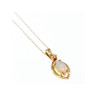 14K YELLOW GOLD OPAL & DIAMOND CHAIN WITH PENDANT