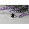 925 Sterling Silver Sapphire & CZ Ring Size 5.5
