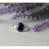 925 Sterling Silver Sapphire & CZ Ring Size 5.5