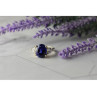 925 Sterling Silver Sapphire & CZ Ring Size 5.5