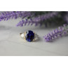 925 Sterling Silver Sapphire & CZ Ring Size 5.5