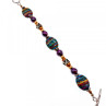 925 Sterling Silver Multicolor Jasper Bracelet Size 7.5 IN