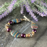 925 Sterling Silver Multicolor Jasper Bracelet Size 7.5 IN