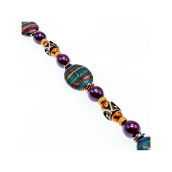 925 STERLING SILVER MULTICOLOR  JASPER BRACELET SIZE 7.5 IN