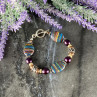 925 Sterling Silver Multicolor Jasper Bracelet Size 7.5 IN