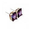 925 Sterling Silver Amethyst Stud Earrings