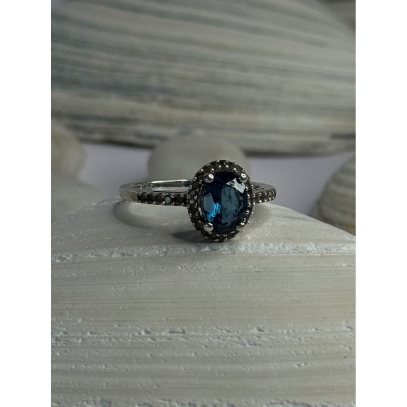925 Sterling Silver Spinel & Beryl Ring Size 7