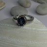 925 Sterling Silver Spinel & Beryl Ring Size 7