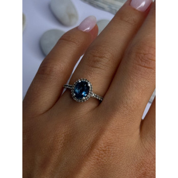 925 Sterling Silver Spinel & Beryl Ring Size 7