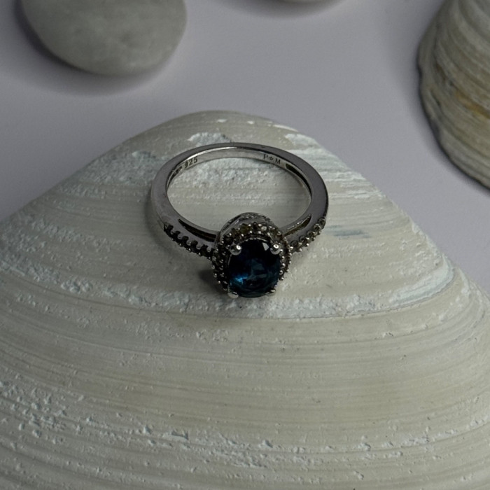 925 Sterling Silver Spinel & Beryl Ring Size 7