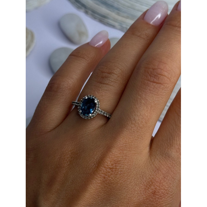 925 Sterling Silver Spinel & Beryl Ring Size 7