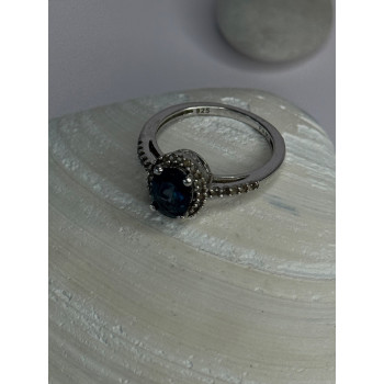 925 Sterling Silver Spinel & Beryl Ring Size 7