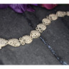 925 Sterling Silver Marcasites Openwork Bracelet Size 7 IN