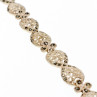 925 Sterling Silver Marcasites Openwork Bracelet Size 7 IN