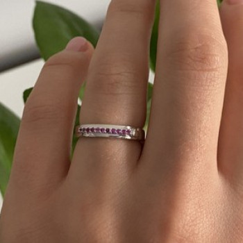 925 Sterling Silver Pink Spinel Ring Size 6