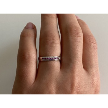 925 Sterling Silver Pink Spinel Ring Size 6