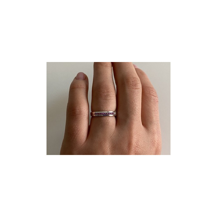 925 Sterling Silver Pink Spinel Ring Size 6