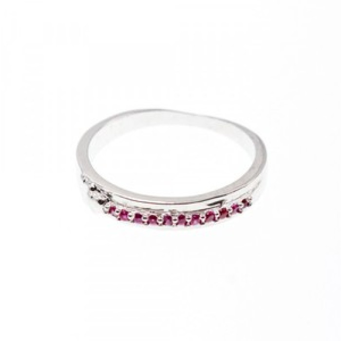 925 Sterling Silver Pink Spinel Ring Size 6
