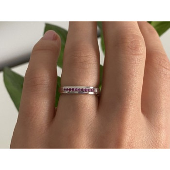 925 Sterling Silver Pink Spinel Ring Size 6
