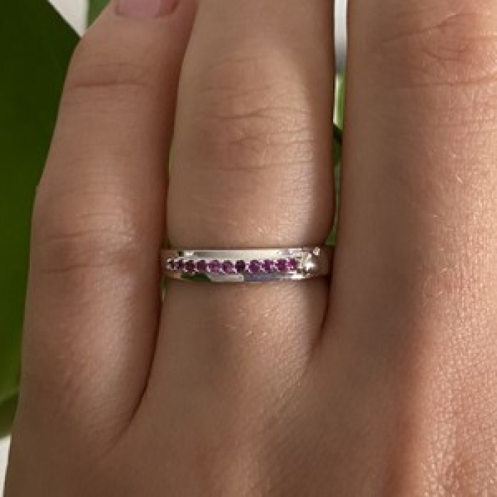 925 Sterling Silver Pink Spinel Ring Size 6