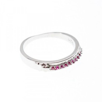 925 Sterling Silver Pink Spinel Ring Size 6