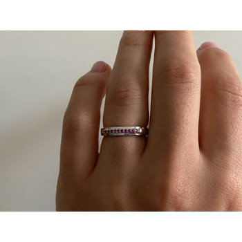 925 Sterling Silver Pink Spinel Ring Size 6